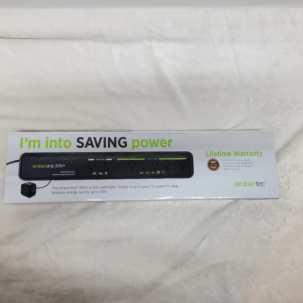 Surge protected Power Strip emberstrip 8 AV+ New in box - Picture 1 of 8